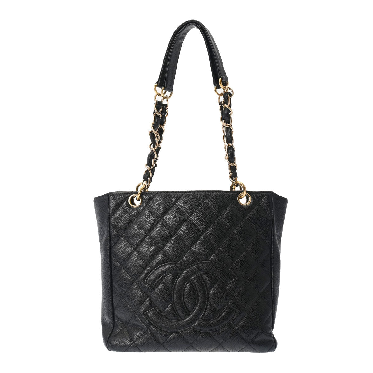 CHANEL シャネル PST プチショッピングトート 黒 ゴールド金具 A50994 レディース キャビアスキン トートバッグ ABランク 中古 