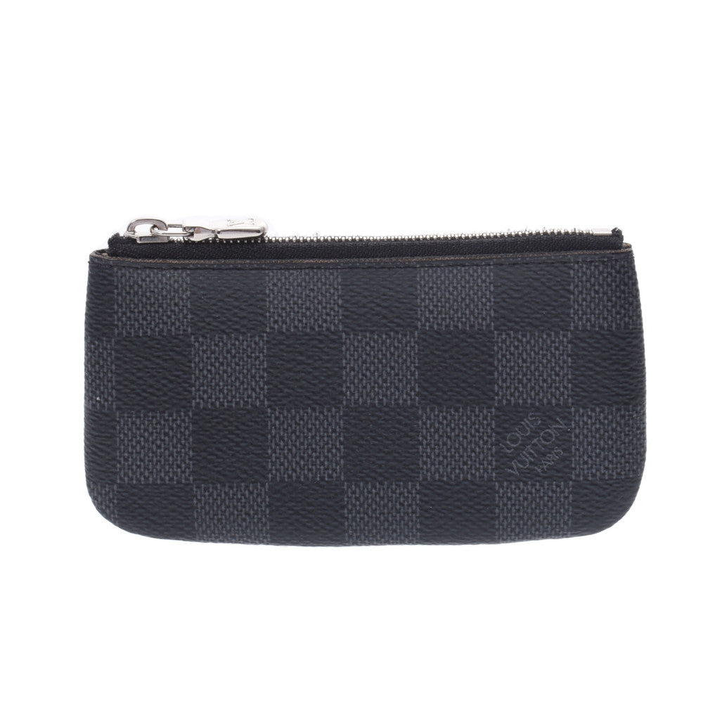 LOUIS VUITTON ルイヴィトン ダミエ グラフィット ポシェットクレ 黒/グレー  N60155 メンズ ダミエグラフィットキャンバス コインケース ABランク 中古 