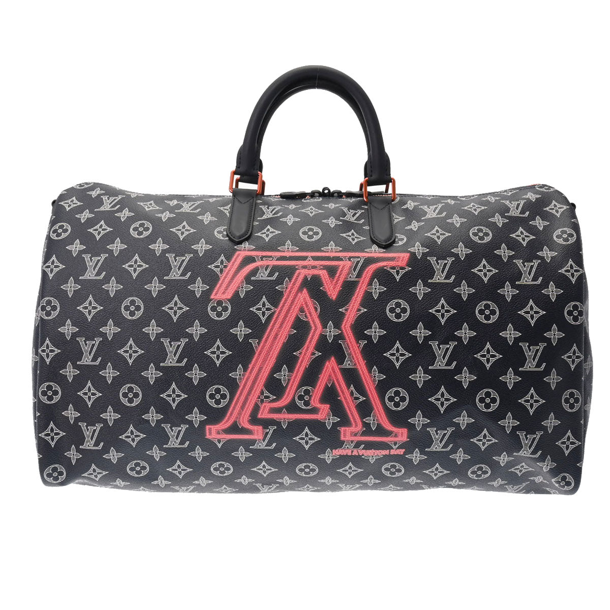 LOUIS VUITTON ルイヴィトン モノグラム インクキーポル 50 アップサイドダウン ネイビー M43684 ユニセックス モノグラムインク ボストンバッグ Aランク 中古 