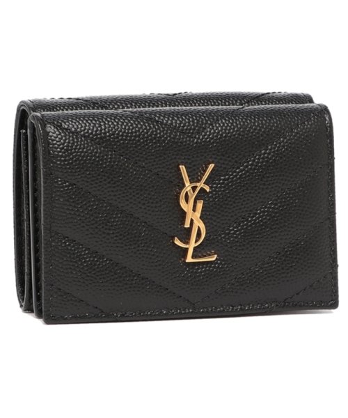 サンローランパリ 三つ折り財布 タイニー オリガミ モノグラム ウォレット ブラック レディース SAINT LAURENT PARIS 668274 BOWA