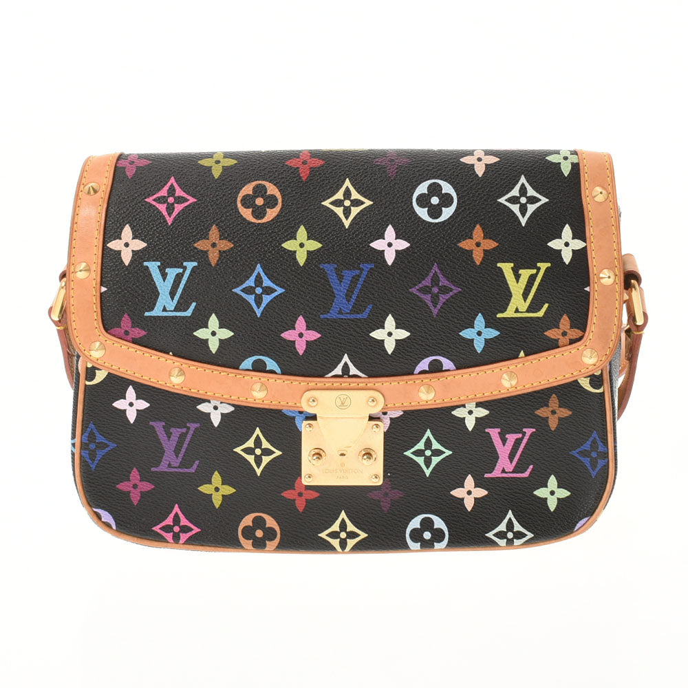 LOUIS VUITTON ルイヴィトン マルチカラー ソローニュ 黒 M92639 レディース モノグラムマルチカラー レザー ショルダーバッグ ABランク 中古 