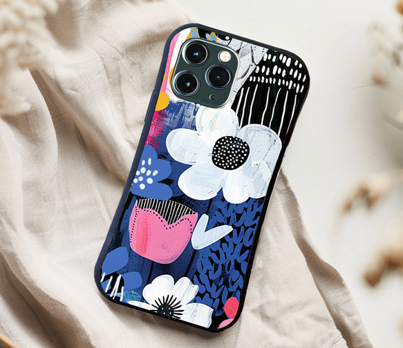 【耐衝撃ケース】ホワイトフラワー WHITE FLOWER  北欧風 iPhoneケース スマホケース 花柄