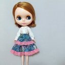 ジョリーフルール『My Little Tailor』を使ったフリルティアードスカート　ブライス　リカちゃん　アウトフィット