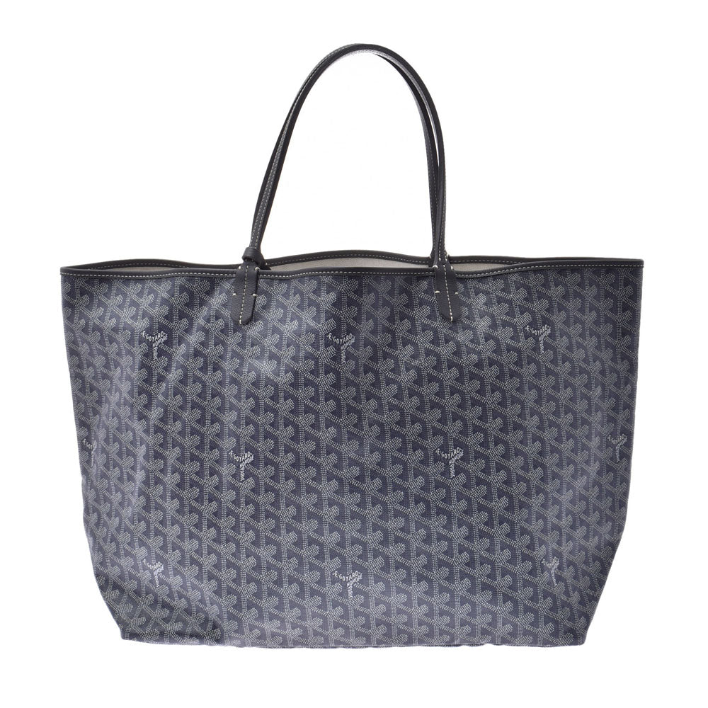 GOYARD ゴヤールサンルイGM  グレー ユニセックス レザー PVC トートバッグ  中古