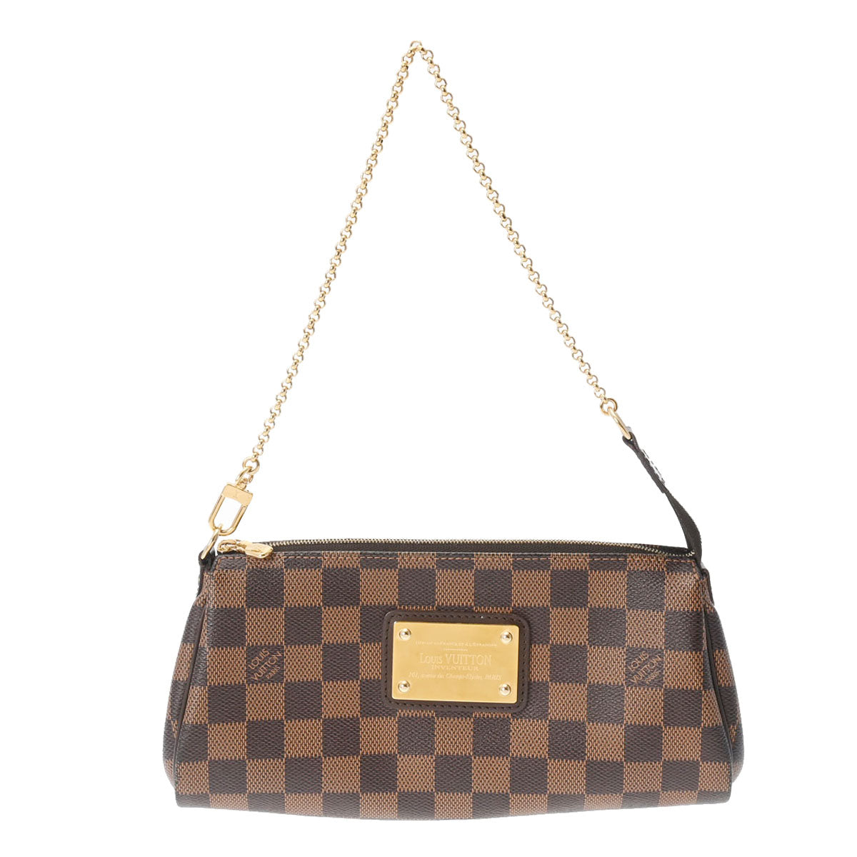 LOUIS VUITTON ルイヴィトン ダミエ エヴァ ブラウン N55213 レディース ダミエキャンバス ショルダーバッグ Aランク 中古 