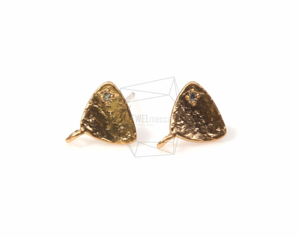 ERG-083-MG【2個入り】キュービックジルコニアトライアングルピアス,CZ triangle earring