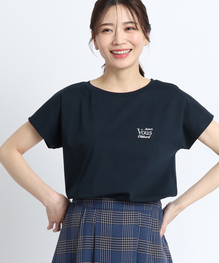 リフレクト/【マシンウォッシュ可能／UVカット／接触冷感】フレンチスリーブロゴTシャツ