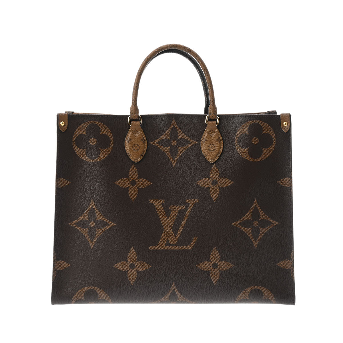 LOUIS VUITTON ルイヴィトン モノグラムリバース オンザゴー GM  ブラウン M44576 ユニセックス モノグラムキャンバス 2WAYバッグ Aランク 中古 