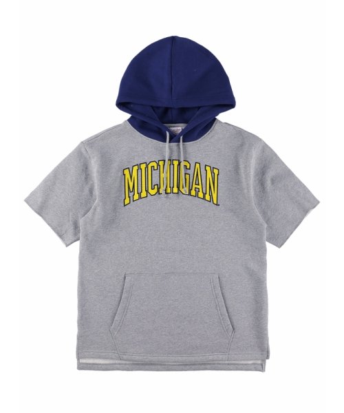 ミシガン ポストゲーム ショートスリーブ フリースフーディー UNIVERSITY OF MICHIGAN NCAA POSTGAME S/S FLEECE H