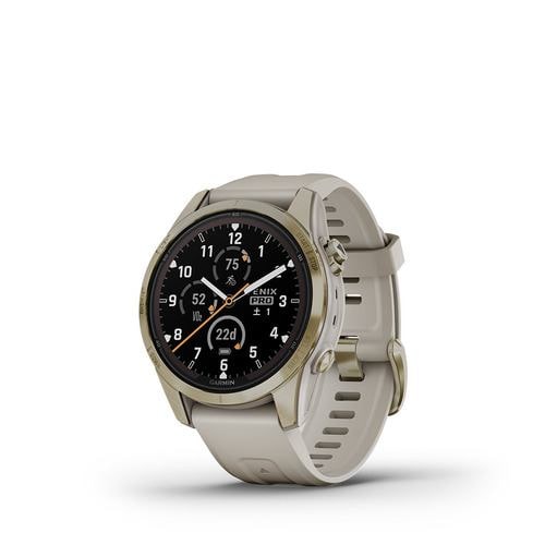 GARMIN 010-02776-62 fenix 7S Pro Sapphire Dual Power Soft Gold / Light Sand  0100277662