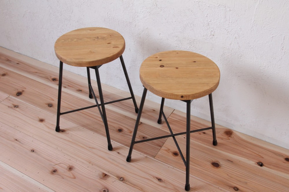 【セット割引】【2脚セット】MULTI STOOL LOW -PINE MARU-/スツール/パイン