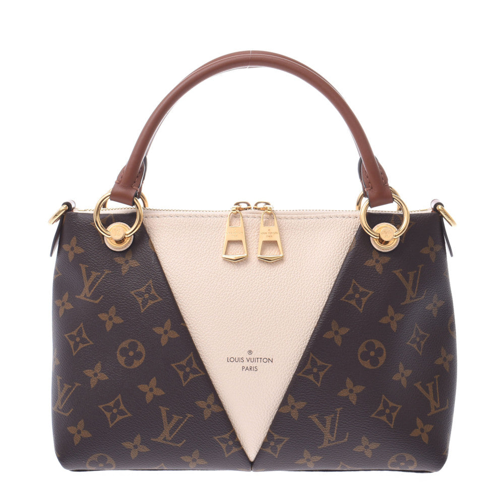 LOUIS VUITTON ルイヴィトン モノグラム VトートBB 2WAYバッグ USA製 クリーム M44520 レディース モノグラムキャンバス ハンドバッグ Aランク 中古 