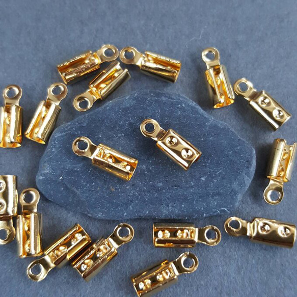 [20pcs] サージカル ステンレス カシメ  ニッケルフリー 3mm x 9mm ゴールド シルバー