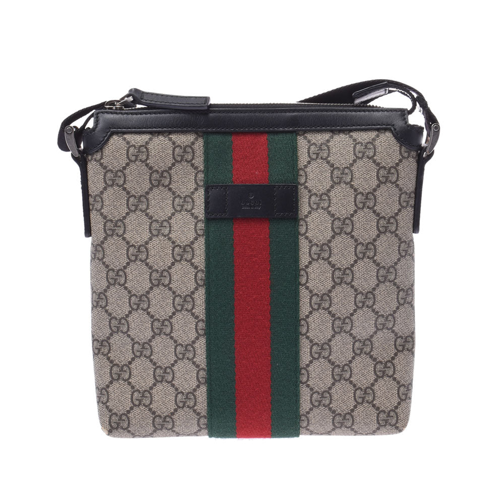 GUCCI グッチ GGスプリーム シェリーライン メッセンジャーバッグ  グレージュ系 471454 ユニセックス GGスプリームキャンバス ショルダーバッグ Bランク 中古 