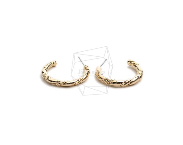 ERG-2245-G【2個入り】ラウンドピアス,Round Post Earring/19.6mm X 24mm