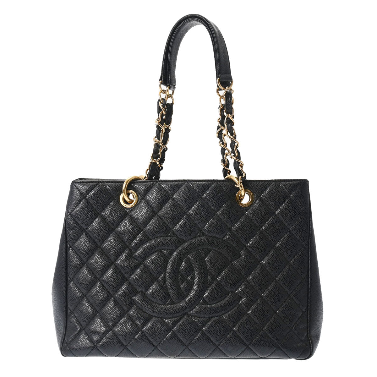 CHANEL シャネル GST グランドショッピングトート ブラック ゴールド金具 レディース キャビアスキン トートバッグ Bランク 中古 