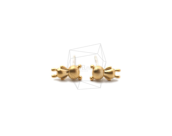 ERG-1644-MG【2個入り】ミニクマピアス  ,Mini Teddy bear Post Earring