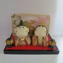 にこにこ雛セット　Ｐ-130　陶製　/Hina dolls/雛娃娃