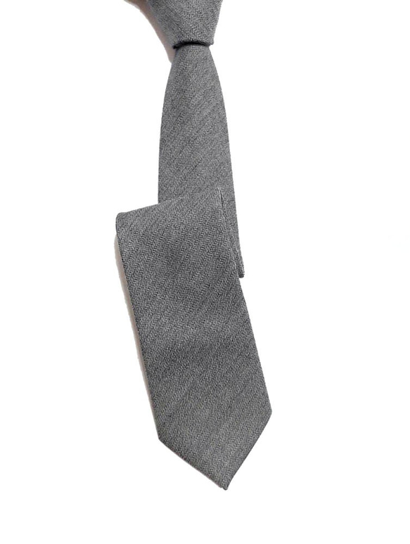 Mr. Bart-Herringbone Tie-Neckties-classic-Grey