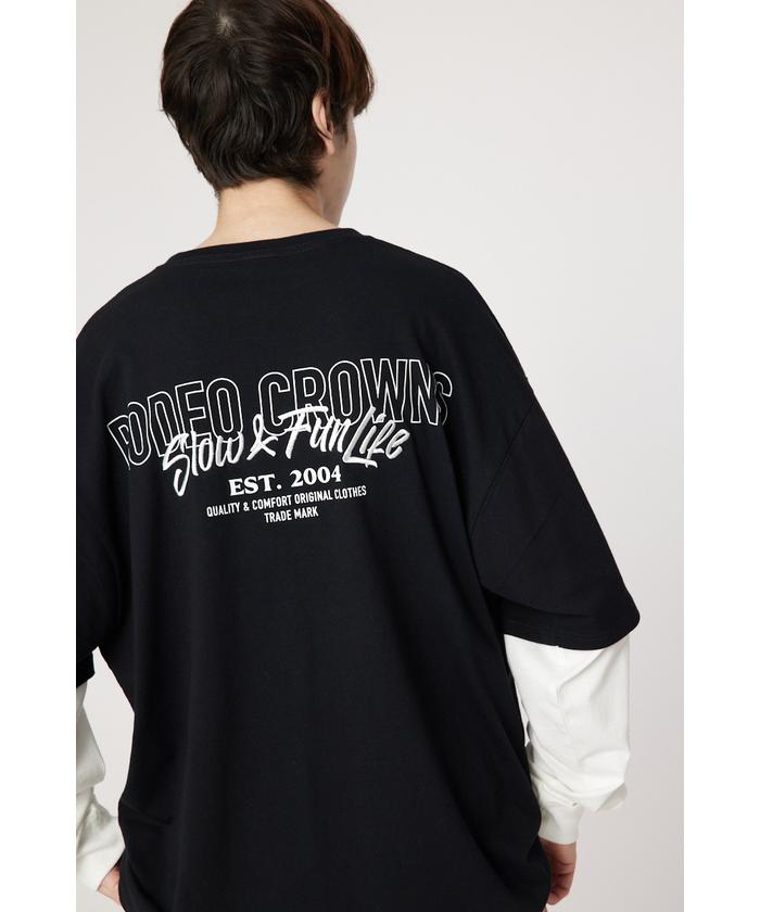 ロデオクラウンズワイドボウル/ロゴレイヤードL/S Tシャツ