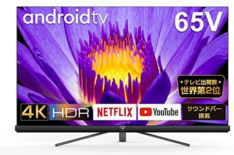 TCL 65V型 4K対応液晶テレビ スマートテレビ(Android TV) サウンドバー(ドルビーオーディオ)搭載 ブラック 2019年モデル 65C8【中古品】