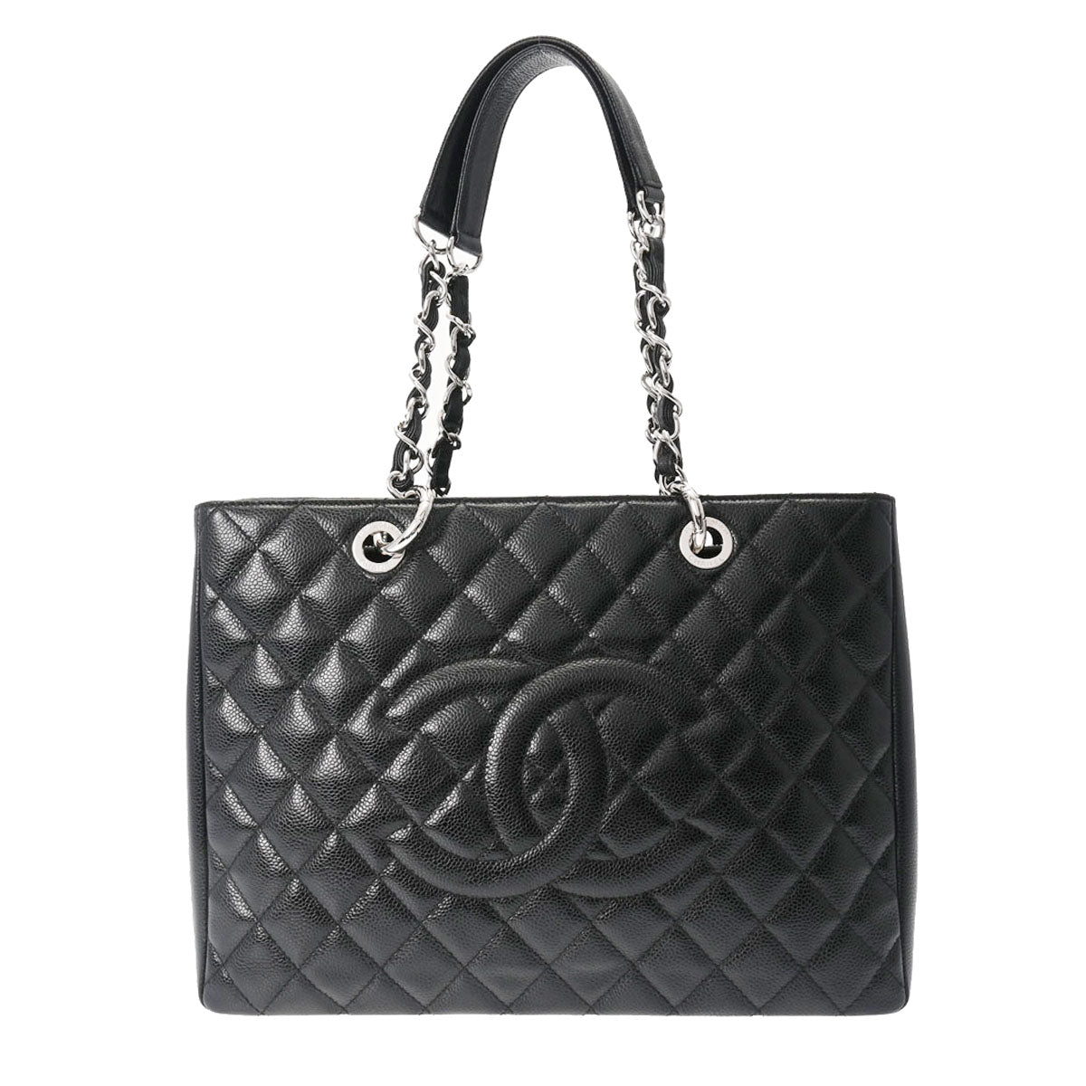 CHANEL シャネル GST グランドショッピングトート 黒 シルバー金具 A50995 レディース キャビアスキン トートバッグ Aランク 中古 