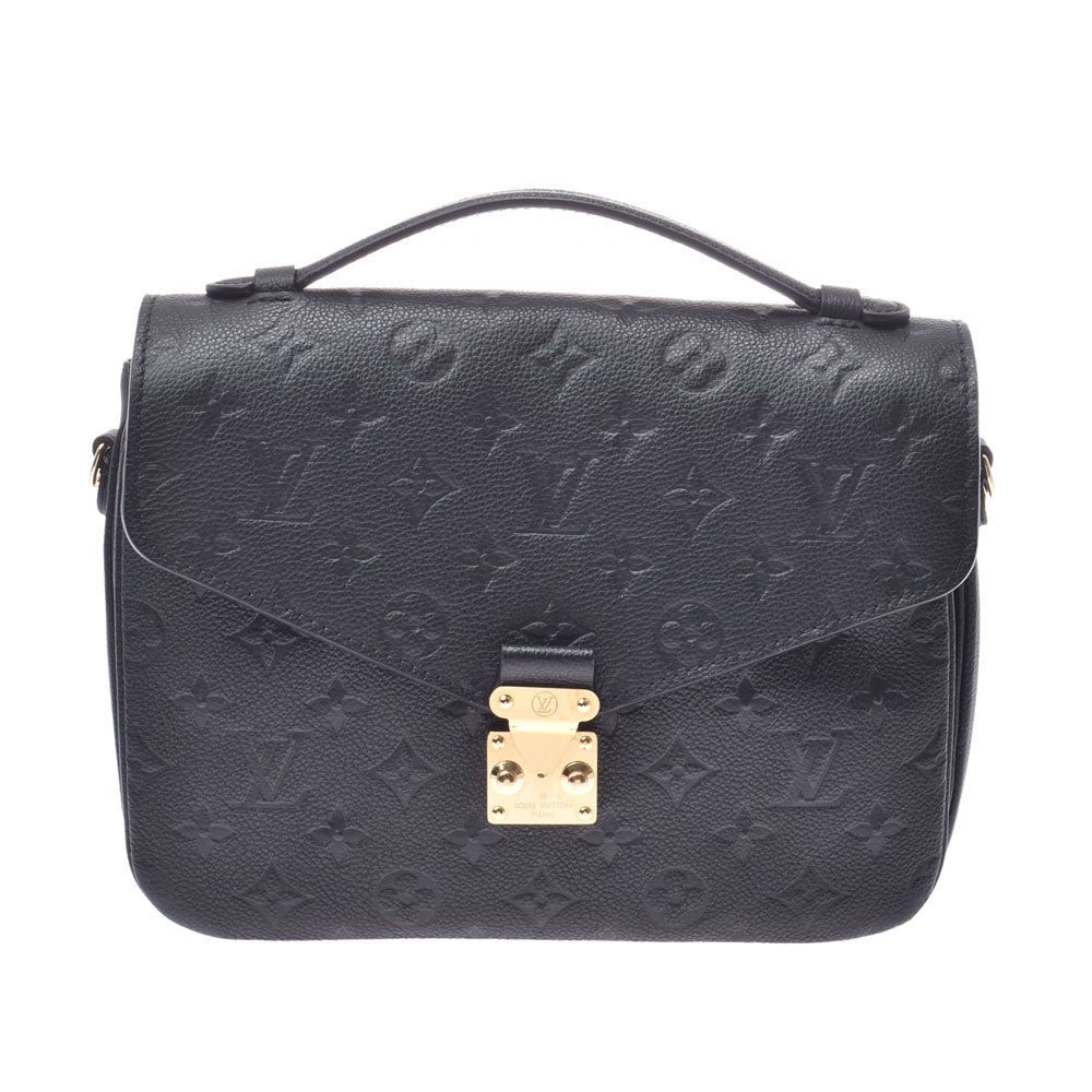 LOUIS VUITTON ルイヴィトン モノグラム アンプラント ポシェットメティス 2WAYバッグ 黒 M41487 レディース レザー ハンドバッグ Aランク 中古 