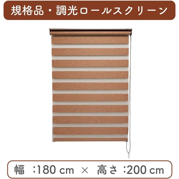 【規格品】調光ロールスクリーン 幅180×高200cm（ブラウン） 4975559778471 1セット トーソー（直送品）