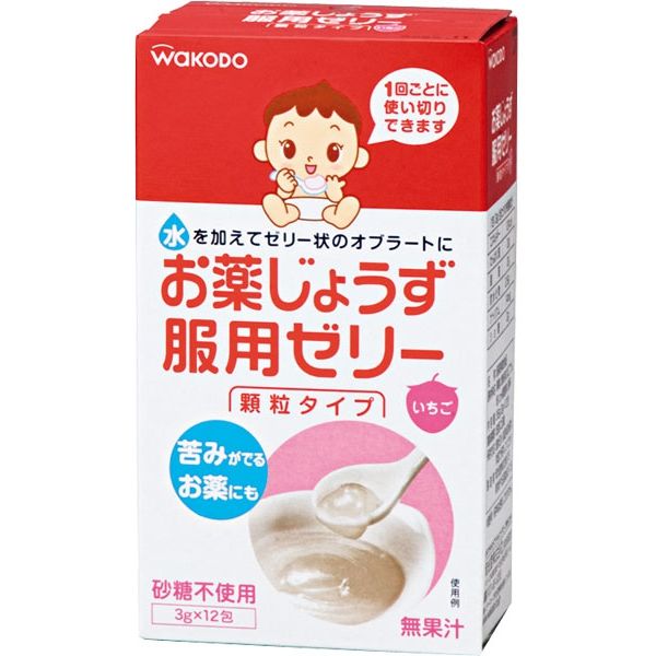 アサヒグループ食品 お薬じょうず 服用ゼリー 顆粒タイプ いちご味 　1ケース（3.0ｇ×12包×24個入）　　介援隊カタログ E0482（直送品）