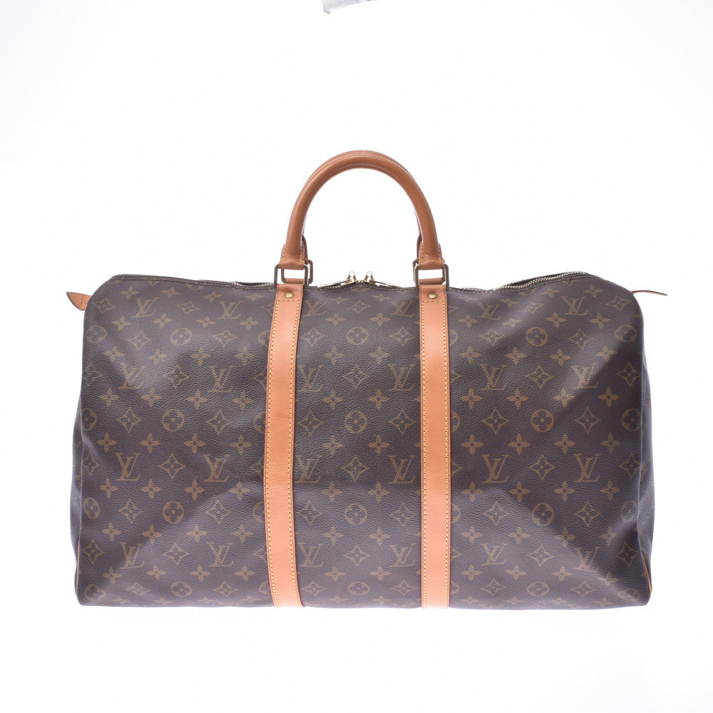 LOUIS VUITTON ルイヴィトン モノグラム キーポル50 ブラウン M41426 ユニセックス モノグラムキャンバス レザー ボストンバッグ Bランク 中古 