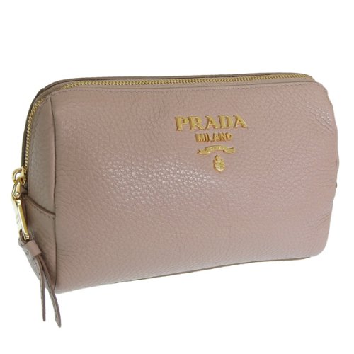 PRADA プラダ VITELLO DAINO ヴィッテロ ダイノ レザー ポーチ 小物入れ メイクポーチ