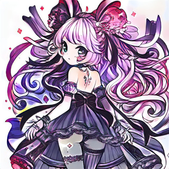 【ダウンロード販売】ファンタジー塗り絵「夜色の魔法少女」