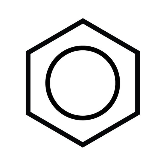 ベンゼン環（1.5重結合） 理系 イラストはんこ  認印