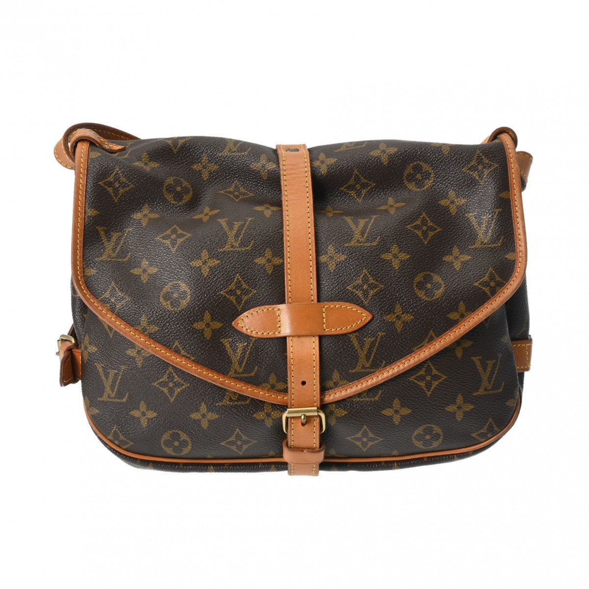 LOUIS VUITTON ルイヴィトン モノグラム ソミュール 30 ブラウン M42256 レディース モノグラムキャンバス ショルダーバッグ Bランク 中古 