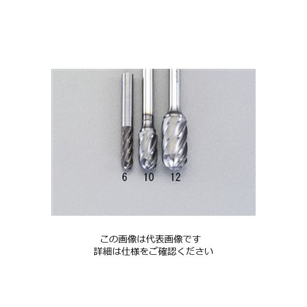 エスコ 6x19mm / 6mm軸 [Coated]超硬バー(アルミ用) EA819VZ-6 1セット(2本)（直送品）