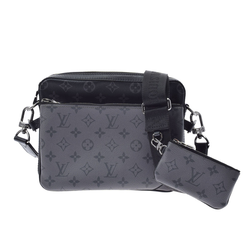 LOUIS VUITTON ルイヴィトン モノグラム エクリプス トリオメッセンジャー 黒/グレー M69443 メンズ モノグラムキャンバス ショルダーバッグ Aランク 中古 