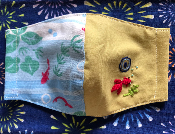 刺繍入り立体マスク☆夏祭り