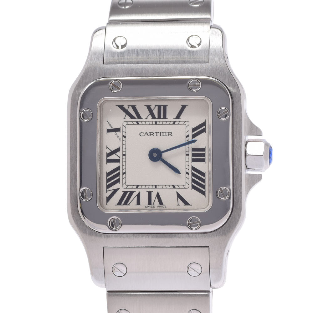 CARTIER カルティエ サントス ガルベ SM W20056D6 レディース SS 腕時計 クオーツ シルバー文字盤 Aランク 中古 