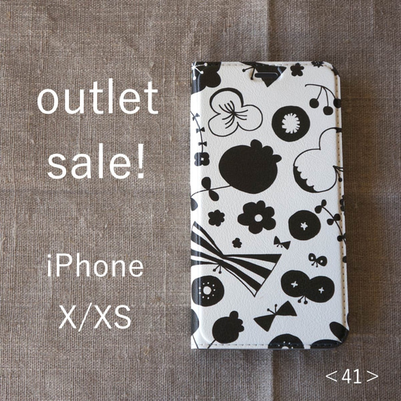 【 outlet sale ! 】iPhone X/XS ＊帯なし手帳型＊スマホケース＜41＞