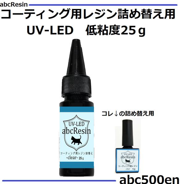 abcレジン 低粘度コーティング用レジン液詰め替え用 25g　1本 コーティング用/レジン/クリア/低粘度