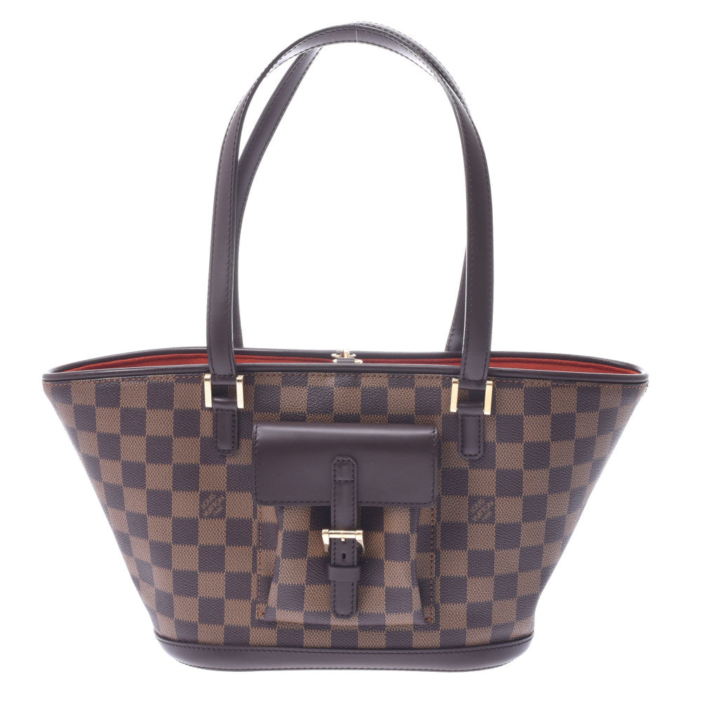 LOUIS VUITTON ルイヴィトン ダミエ マノスクPM トートバッグ ブラウン N51121 レディース ダミエキャンバス ハンドバッグ Aランク 中古 