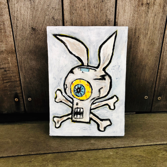 207 ☆SALE Untitled (cyclops skull with rabbit ears)