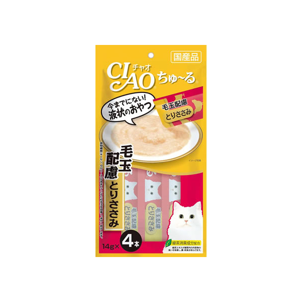 いなば CIAO ちゅーる 毛玉配慮 とりささみ 14g×4本 F032689-SC-104