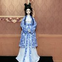 BJD DOLL ドール服 漢服 3点セット1/3サイズ 1/4サイズ 1/6ドール衣装 bjd1/3 doll服 球体関節人形服 女の子 中国古代風のワンピース 青と白の磁器模様ブルー