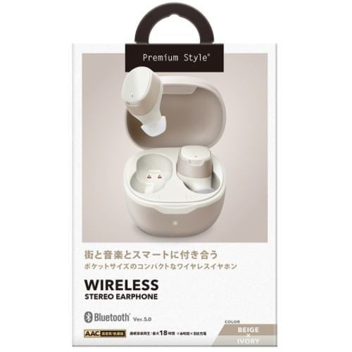 PGA PG-BTE14TW5BE Bluetooth(R)5.0搭載 トゥルーワイヤレスステレオイヤホン (ポケットサイズ) Premium Style ベージュ×アイボリー