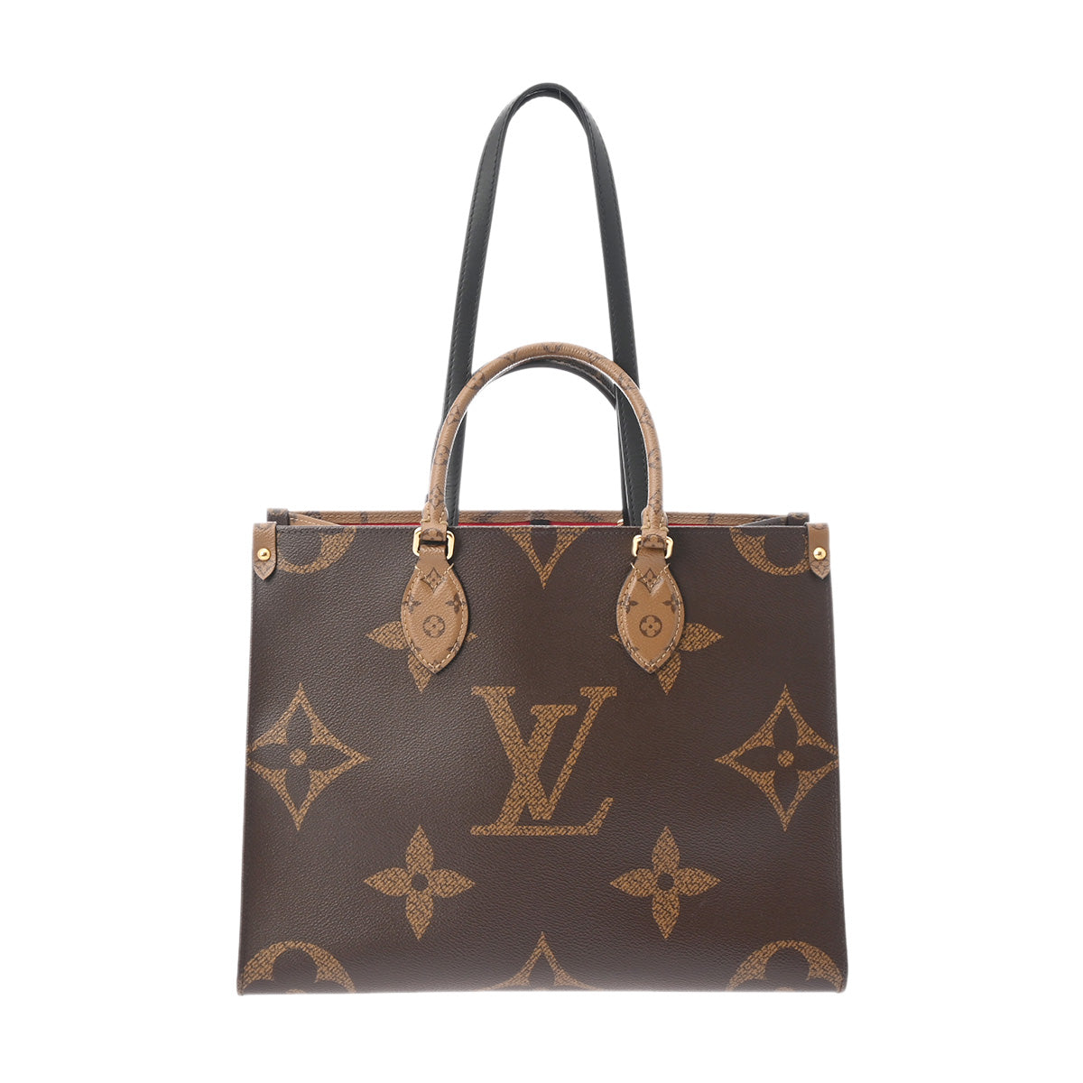 LOUIS VUITTON ルイヴィトン モノグラムジャイアント オンザゴー MM 2WAYトート ブラウン M45321 レディース モノグラムリバースキャンバス ハンドバッグ ABランク 中古 