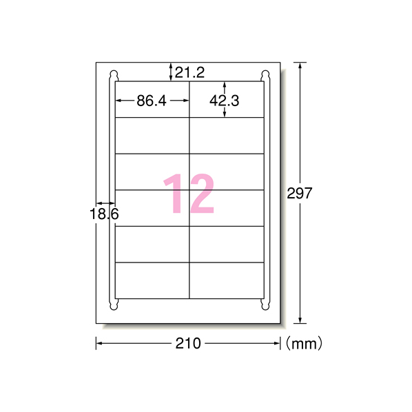 エーワン ラベルシール[ハイグレード]A4 12面四辺余白100枚 F877509-76212