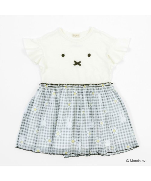 troislapins(トロワラパン)miffy/ミッフィーコラボ チュール切替えワンピース(100～130)