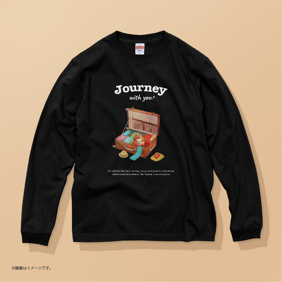 ハイクオリティー ロングTシャツ「Journey with you 一緒にいく気のネコ」/送料無料