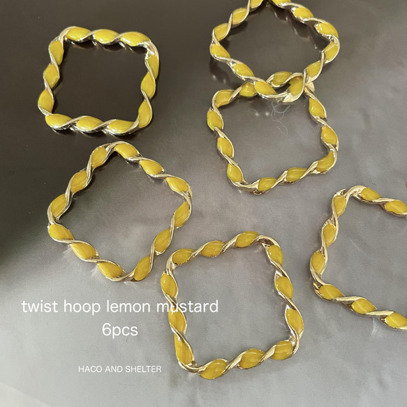 6pcs★twist hoop・lemon mustard（ツイストフープ)